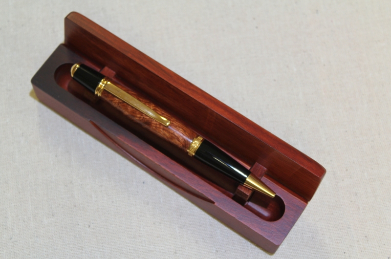 Pen Box - Single - Lift Top - Rosewood